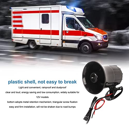 Car Alarm Siren, 12V 30W Wired Loud Horn Alarm Speaker, 3 Tones 120 dB Strong Voice Alarm Warning Siren Horn for 12V Trucks - Image 4