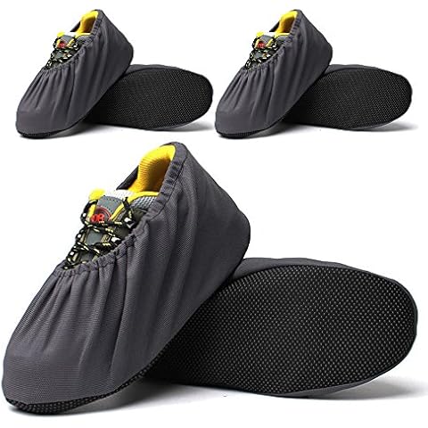 [3-Pairs]Premium Shoe Covers Washable Reusable Non Slip Work Boot Overshoes for Contractors,Durable Heavy, Large Cover