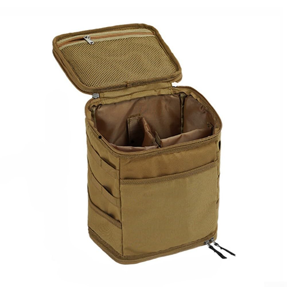 Camping-Tasche, Oxford-Stoff, Camping-Aufbewahrungstasche, große Kapazität, Outdoor-Lampe, Gasherd, Kanister, Topf-Tragetasche (Khaki), RKVWVKF1S71AQZ3NGIK09V5YX6CV