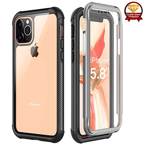 Elewelt Funda para iPhone 11 Pro, Funda Protectora de 360 Grados Protector de Pantalla Incorporado, TPU + PC Transparente a Prueba de Golpes Funda para teléfono a Prueba de Golpes para iPhone 11 Pro