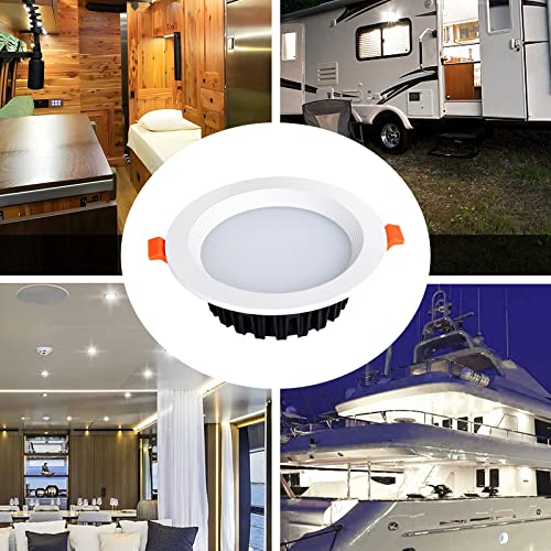 Luces LED de techo empotrables de 5W y 6000K fabricadas en aluminio para caravanas, pack de 10 7