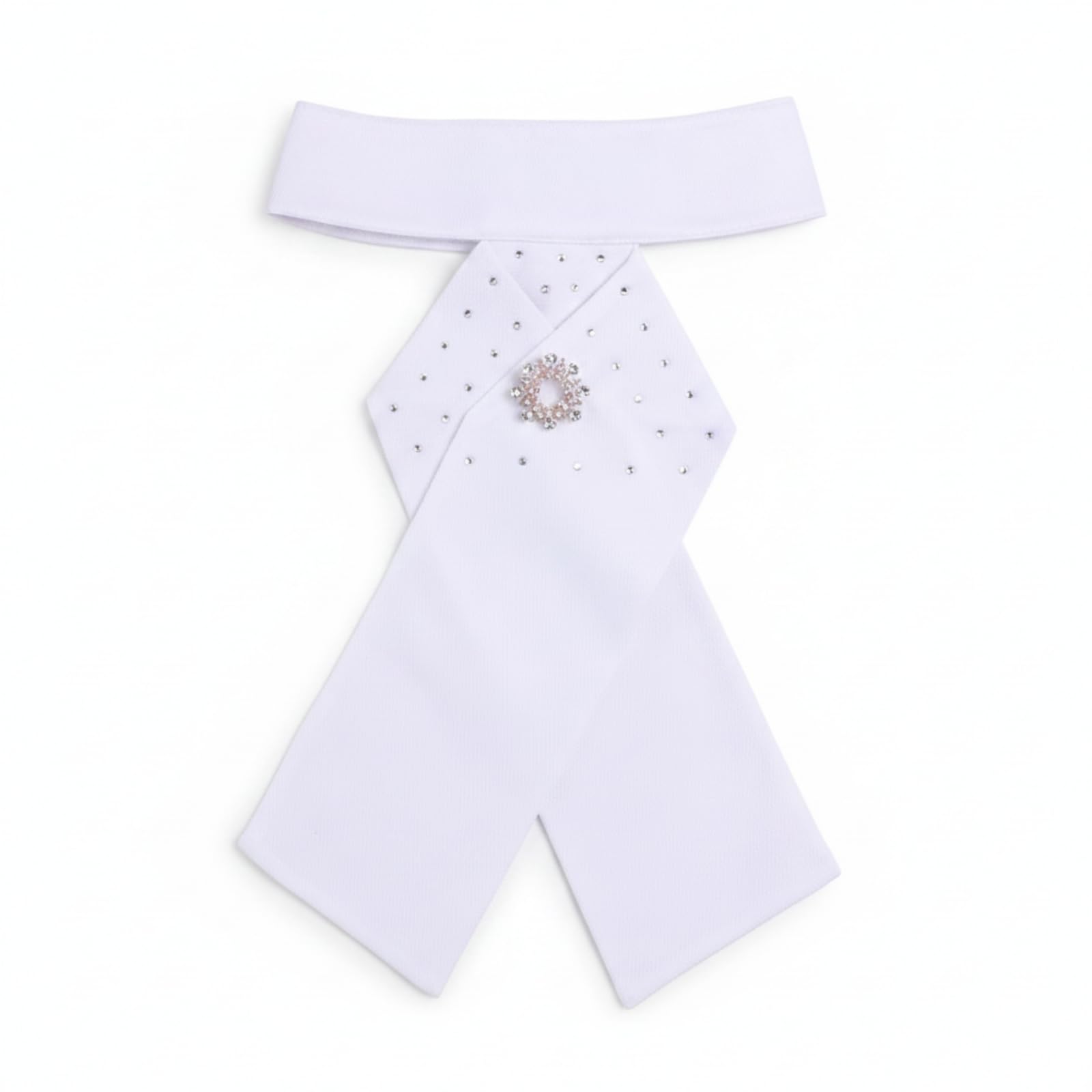 Equestrian Collar Reitkrawatte Reithalsband Dressurkrawatte Stockkrawatte aus Funkelnden Strasssteinen mit Strukturierter Weboberfläche Formstabil Und, 8-Diamant-Rundblume