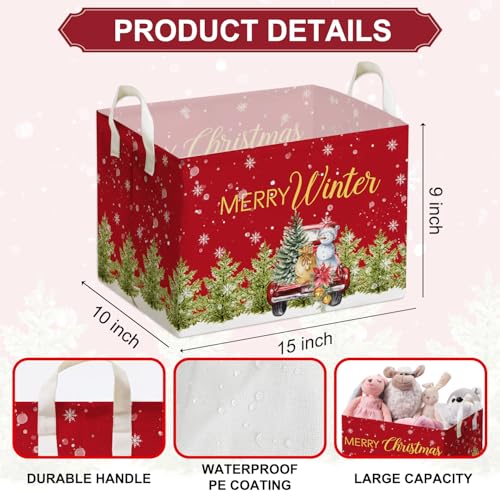 Image of Christmas Snowman Storage Basket, Snowman Storage Box for Nursery Toy and Costume, Christmas Waterproof Rectangular Fabric Box, Cute Winter Snowman Decor Storage Basket, Christmas Party Decor Gifts