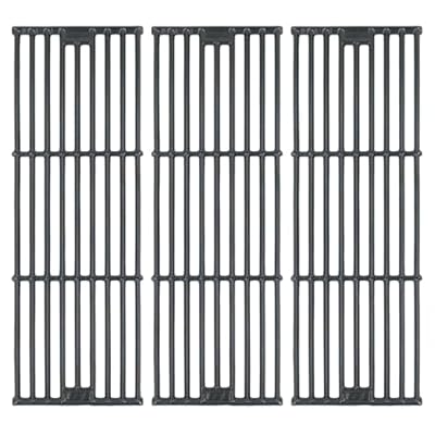 DelyCuise 19 3/4" Grill Grates for Chargriller 5050, 3001, 3030, 5252, 5650, 4000, 2121, 2123, 2222, 2828, 3725 Grill, Replacement Parts for King Griller 3008 Cast Iron Cooking Grill Grate, 3-Pack