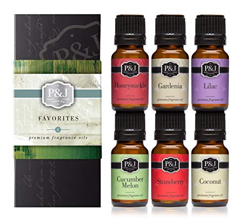 P&J Trading Favorites Set of 6 Premium Grade Fragrance Oils - Strawberry, Lilac