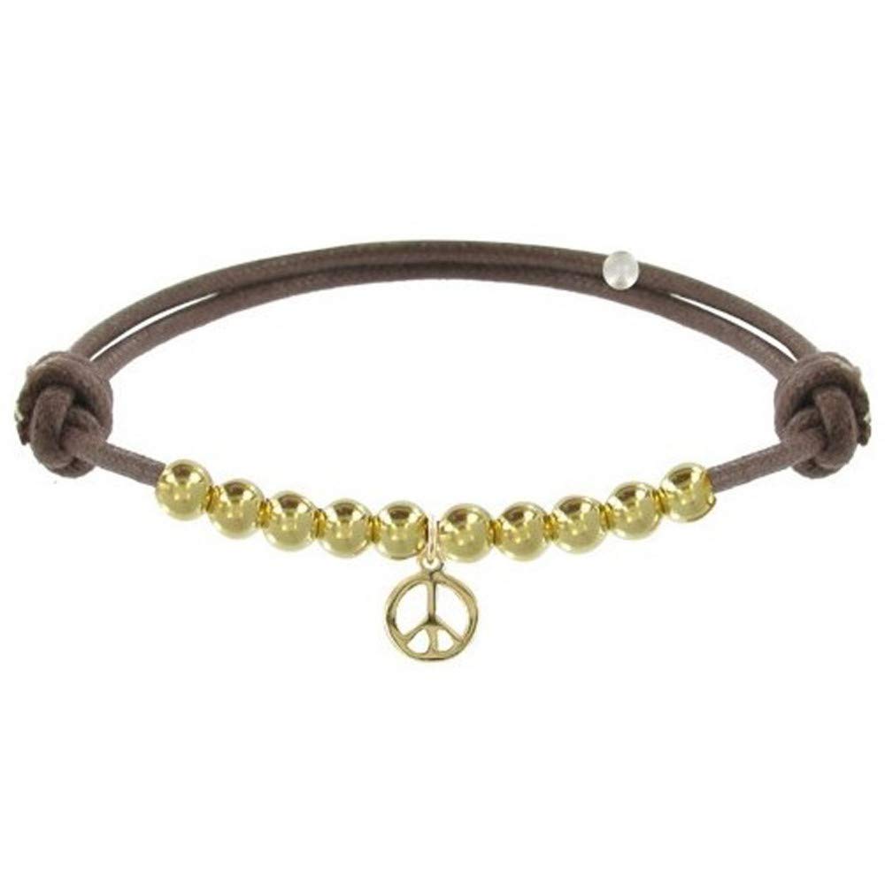 Bracelet Médaille Peace and Love et perles plaquées or Classics pour femme