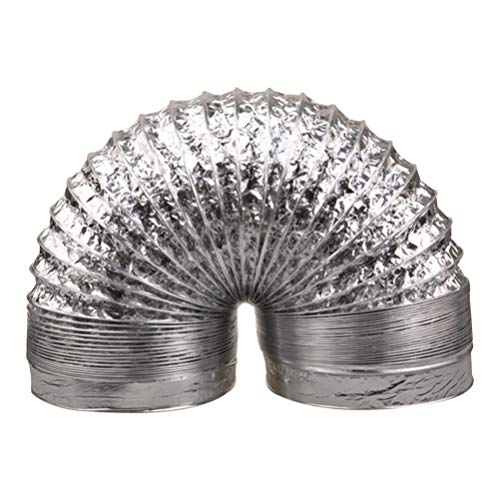 ULTECHNOVO Ventilation Hose Vent Aluminum Foil Ducting Hose 1.5m 100mm Diameter Flexible Dryer Vent Air Intake Ventilation Fan Exhaust for HVAC Ducting