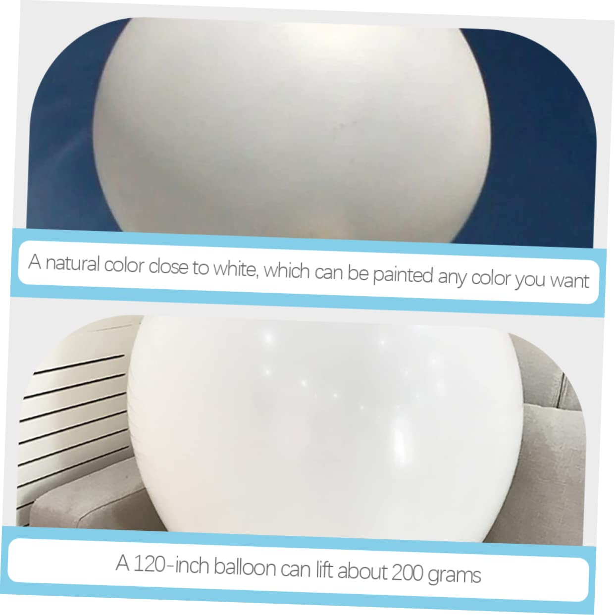 Runder Weißer Riesen Latexballon für Partydeko und Fotos