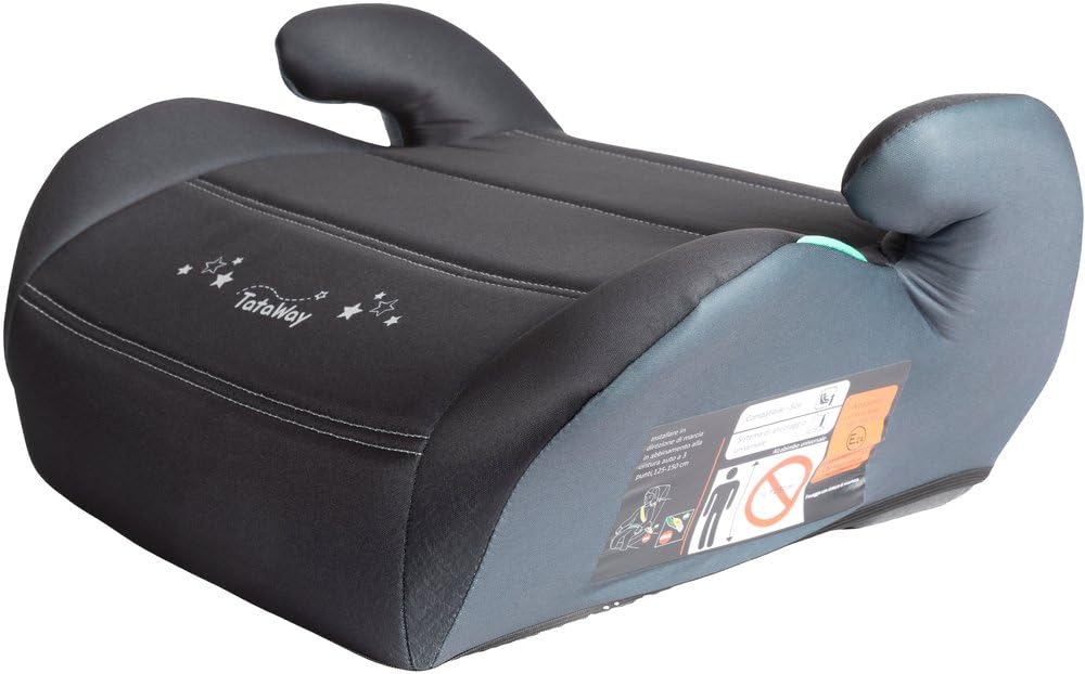 Alzabimbo Sao Black 125-150 Cm I-Size R129 | Seggiolino Auto Rialzo Bambini Nero E Grigio | Booster Auto Compatto Con Seduta Imbottita