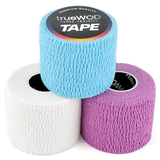 trueWOD Tape Crossfit Dedos Cinta Adhesiva Flexible Hook Grip Tape Athletic Esparadrapo Deportivo Accesorios Crossfit Mujer Hombre Halterofilia - 3 Rollos de 4.5m x 5cm