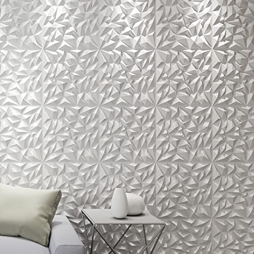 Image of Art3d 19.7 inch x 19.7 inch (Pack of 12) Wall Panel Diamond, White