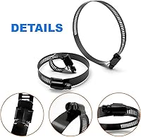 Vista 7 de Abrazadera de manguera de acero inoxidable ajustable de 6 a 1.496 in, abrazaderas de manguera de engranaje helicoidal, kit surtido para fontanería