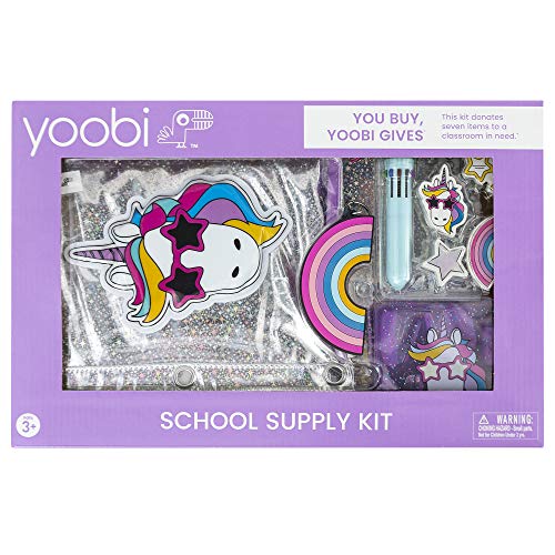 Yoobi | School & Office Supply Set | Gift for Kids | 16 Piece Office Essentials Set | Unicorn Purple Yoobi | School & Office Supply Set | Gift for Kids | 16 Piece Office Essentials Set | Unicorn Purple