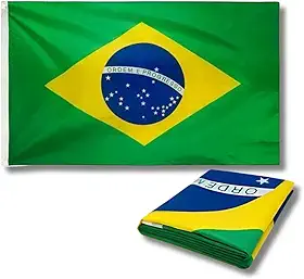 Bandeira do Brasil 180x120cm Grande em Poliéster Resistente - Copa do Mundo, Seleção Brasileira, para Mastro, Parede, Eventos, Escolas, Decoração, Patrióta, Politica