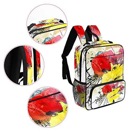 Sac à dos imprimé aquarelle de chat avec compartiment PC portable - 4