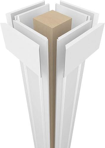 Miniatura 7 de Ekena Millwork CC1208ENRMIMI Craftsman Kit de columna de PVC cuadrado clásico no cónico con panel elevado de PVC, capital de misión y base de
