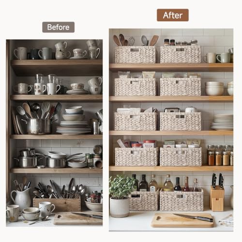 Image of StorageWorks Large Wicker Baskets for Storage, White Wicker Baskets, 1-Pack