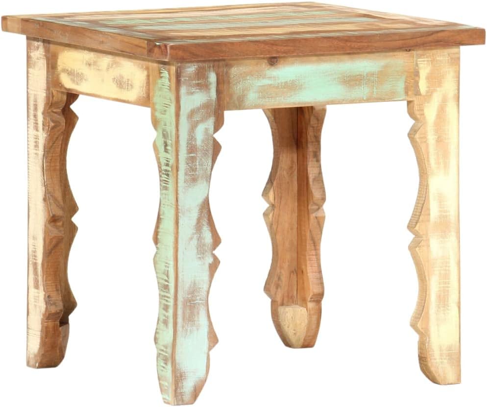 vidaXL Solid Reclaimed Wood Square Coffee Table - Antique Finish Handmade Accent Piece for Living Room, Lounge, Library