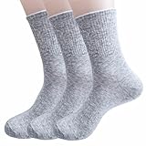 Bomeirc Men's & Women's Everyday Thin Breathable Socks - 3 Pairs Casual Comfort for All Seasons, Size 8-13 (Mid Gray)