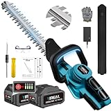 ヘッジトリマー 【山本造園会社監修】 剪定バリカン 生垣バリカン PSE認証済 ブラシレスモーター搭載 刈込幅51cm切断径18mm両刃駆動 高速往復刈り 高切断力 組立不要 低騒音 軽量 使い易い 18Vマキタバッテリー対応可 2個4000mAh残量表示電池付 日本語取扱説明書 2025新登場庭木や生垣用 電動ヘッジトリマー