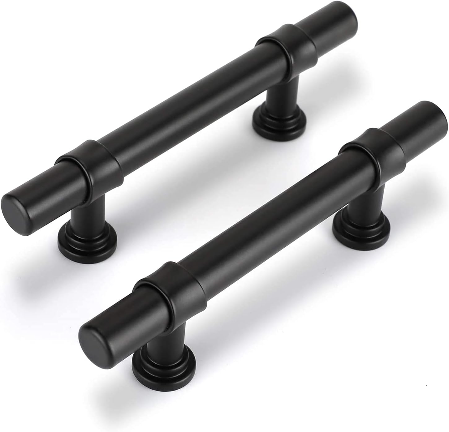 LONTAN 10 Black Kitchen Cupboard 96mm Black Kitchen Door Handles T-Shaped Dresser Drawer Pulls Vintage Wardrobe Bedroom Cabinet Door Pulls