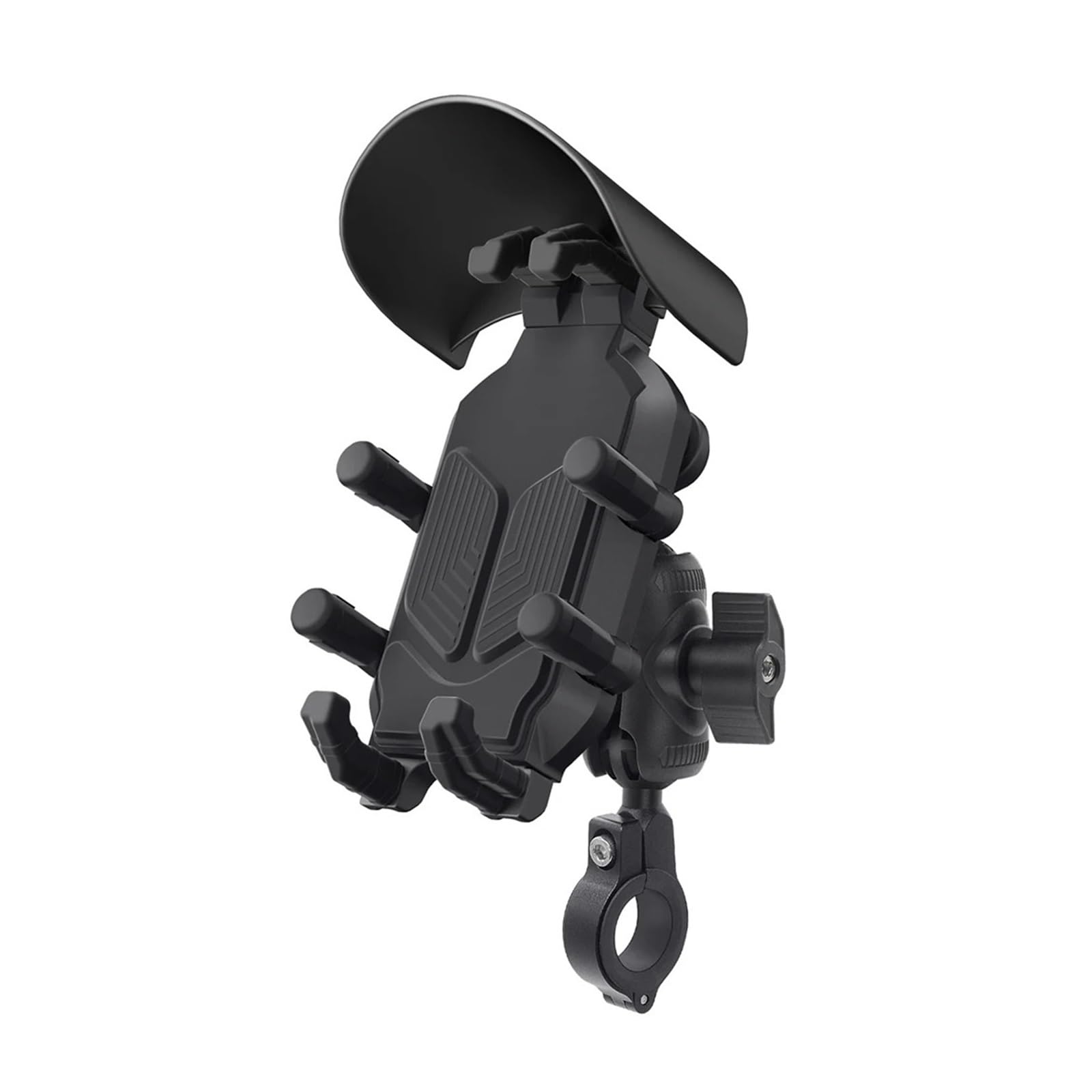 Supporto Telefono Moto Supporto Per Cellulare Antivibrazione Rotazione A 360° Antifurto Staffa Di Sicurezza Cappello Antisole Per Moto E Bicicletta Porta Telefono Moto(Handlebar)