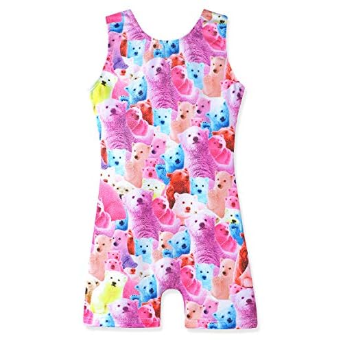HOZIY Gymnastics Leotards for Girls Unicorn Aurora Rainbow Mermaid Dinosaur Cupcake Sparkle Biketard Toddlers Kids Children 1-2T A Stripes