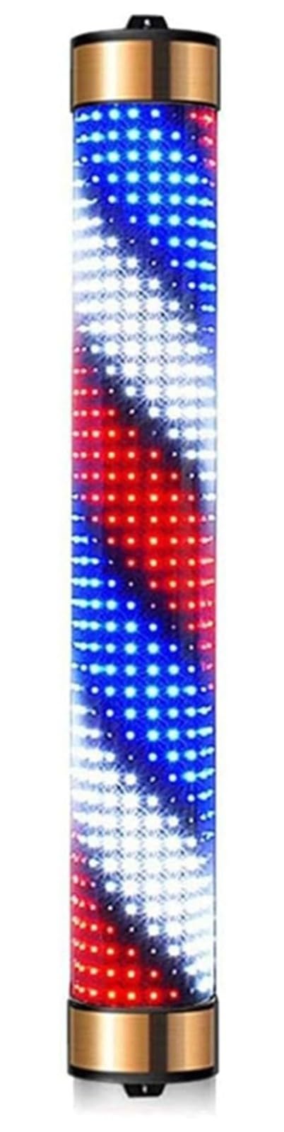 Bdxzj Color Outdoor Led Barbers Pole Light Barbershop Hair Salon Hairdressing Sign Wall Mount Illuminated Stripes Rotating Illuminating Salon Shop Sign Wall-Mounted Barbar Lamp For Hair Salon 125Cm