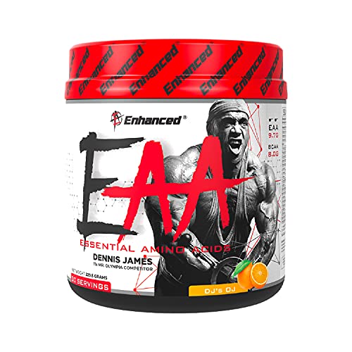 Enhanced Labs - Dennis Jamesâ€™ EAA+ - BCAA & Essential Amino Acid Formula for Increased Mass, Recovery, Muscle Growth & Fuel (30 Servings) (DJâ€™s OJ)