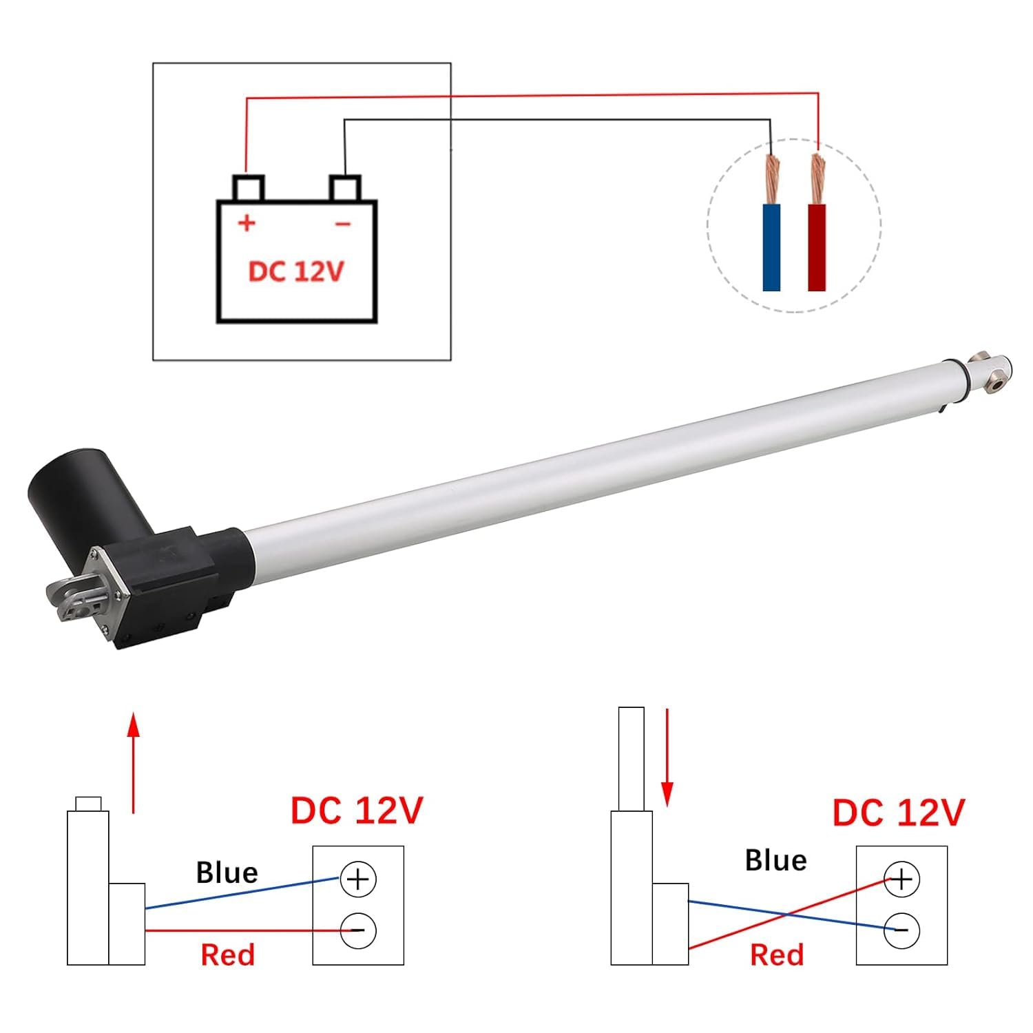 Linearantrieb DC 12V 6000N 150mm Linearmotor Linear Actuator