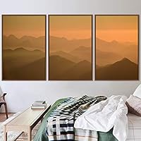 3 Piece Framed Canvas Wall Art Orange Sunset Canvas Prints Home Artwork Decoration for Living Room,Bedroom - 16