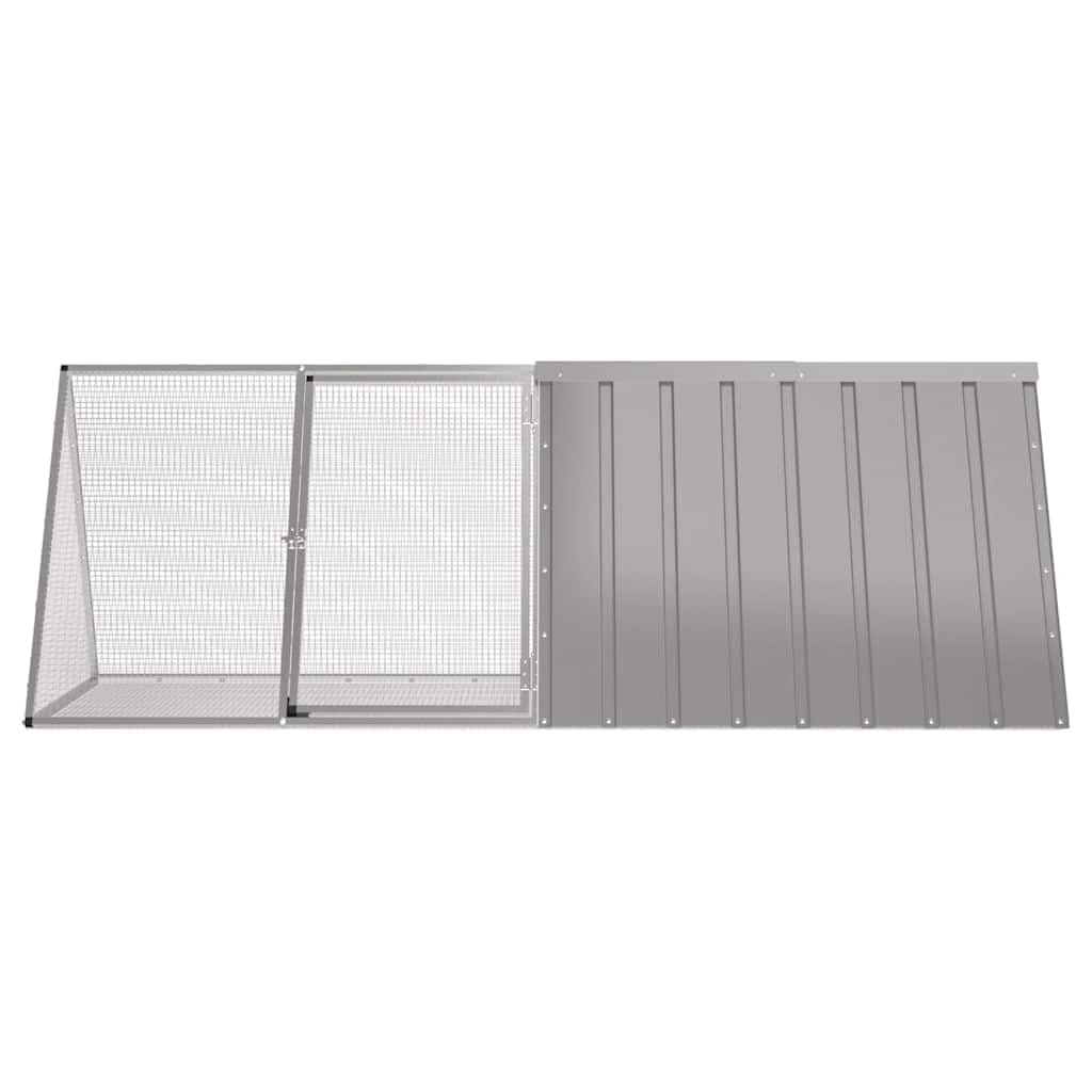 Jaula para conejos de acero galvanizado, color gris, 201,5 x 80,5 x 71 cm, jaula para conejos, cobayas, rejilla, puerta, protección, interior, exterior, jardín, balcón, apartamento