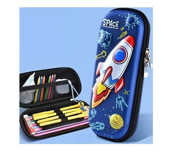 Image of 3D Pencil Case, Large Capacity Pencil Pouch Bag for Boys & Girls Students with Zip Closure Portable Stationery Bag Organizer EVA (Space-Pouch)