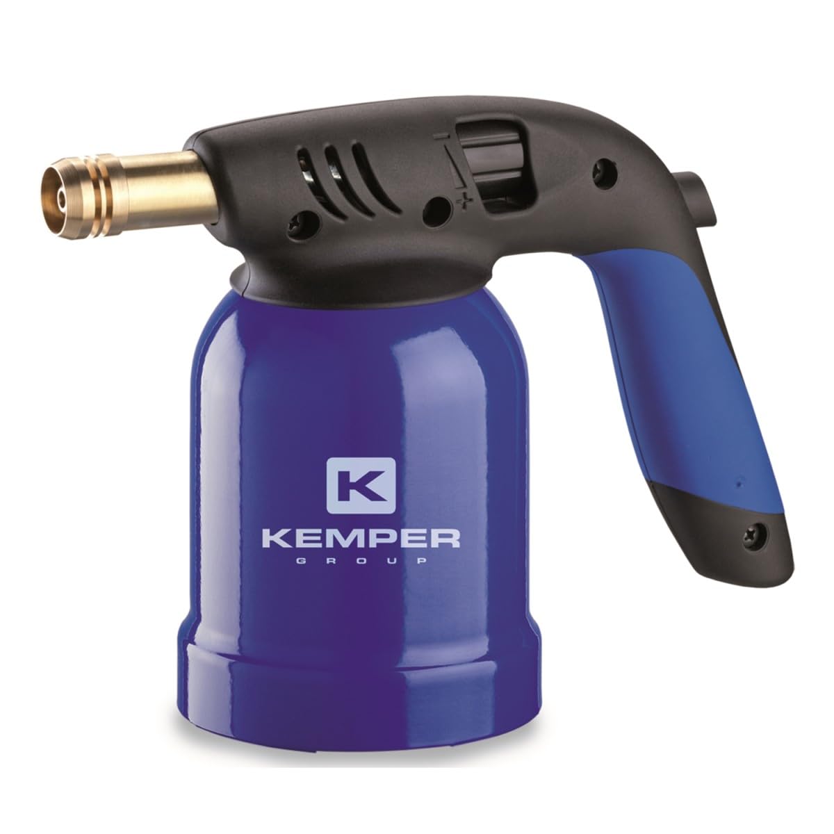 KEMPER - Lampe à Souder Allumage Piezo + 8 Cartouches Gaz 190g - Chalumeau de Soudure 1200°C Multi-Usage : Plomberie Bricolage Cuisine Corps Acier Robuste Autonomie 8h