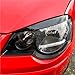 Compatible Headlight Eyebrow Trim Compatible with VW Polo MK4 9N 9N3 2005-2009 Front Headlamp Eyelid Head Light Lamp Lid Cover Brow Sticker(Glossy Black)