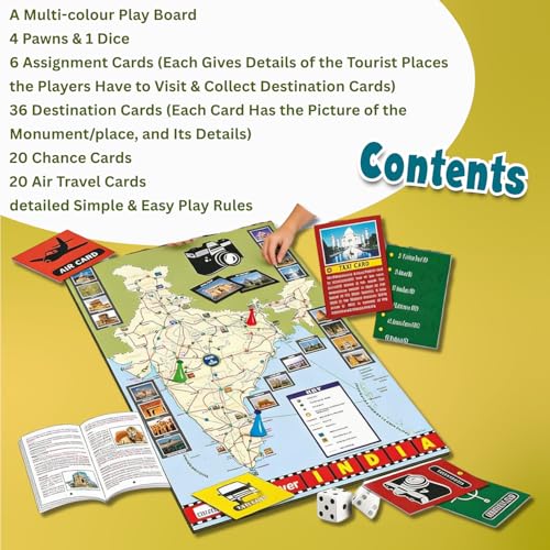 Image of Creative's Destination India | India Historical & Touriest Places Map Board Game | Knowledge of India Map | Learning & Education Board Game | Ages 8 & Above