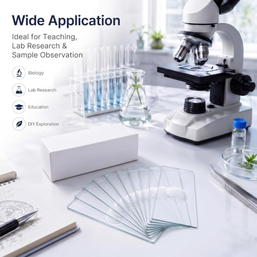 Image of Tellegloww 10 Pcs Pre-Cleaned Single Concave Microscope Glass Slide 3 inch x 1 inch