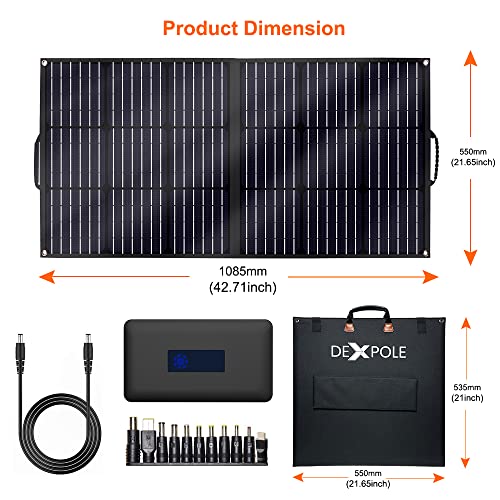Dexpole 100W Solar Panels Portable Foldable Solar Charger With Charge Controller, 4 Outputs Type-C/Usb/Dc For Most Of Solar Generator Power Station/Rv/Phone/Laptop/Tablet/Camera #TOP1