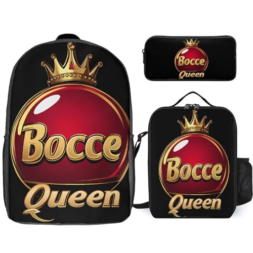 Bocce Queen - Bocci Ball Large Travel Backpacks Carry on Backpack Weekender Bag with 2 Storage Pockets for Men And Women