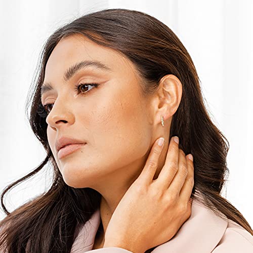 PAVOI 14K Gold Plated 925 Sterling Silver Post Twisted Huggie Earring | Women's Mini Hoop Earrings2