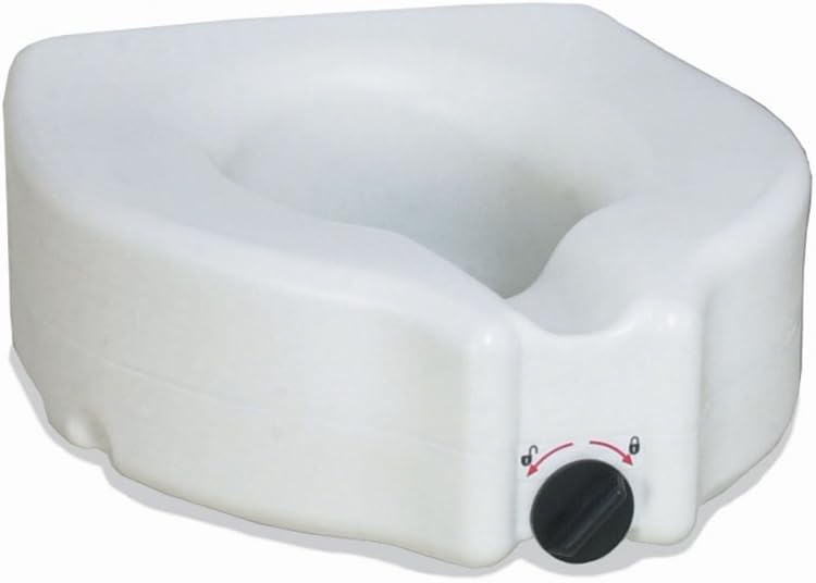 Medline Locking Elevated Toilet Seat, Without Arms, Supports Up to 350 lbs