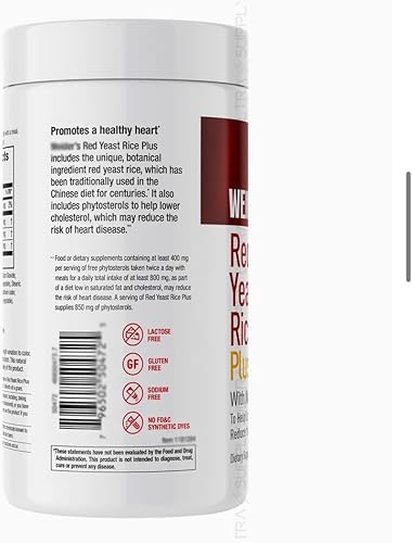 Miniatura 2 de Arroz de levadura roja Plus 1200 mg (240 tabletas - Paquete económicosuministro de dos meses) con 850 mg de fitoesteroles vegetales y microalgas -