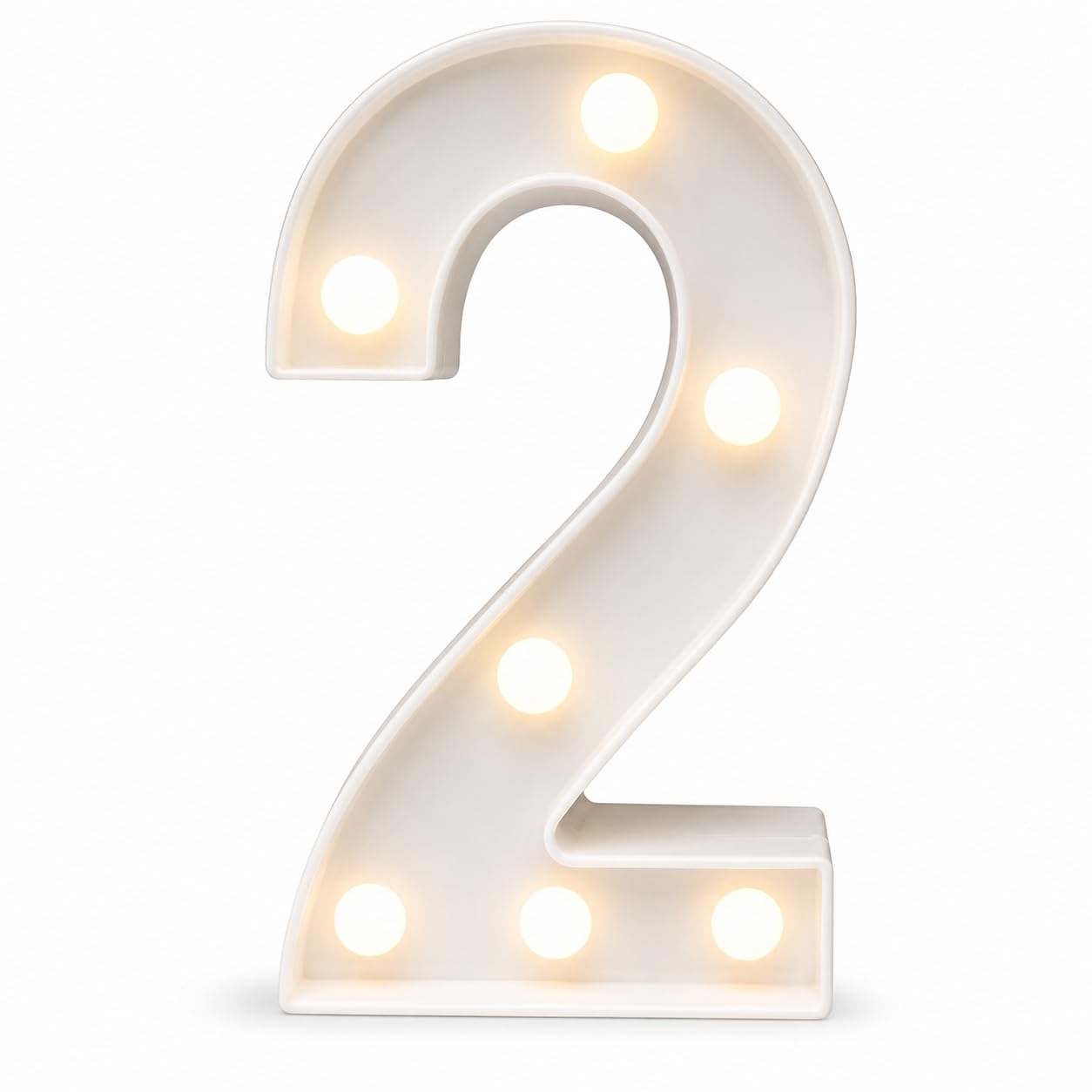 Abee Number 2 Decorative LED Night Lamp | No.2 LED Tabletop Light for Bedroom, Kids Room, Gift, Mood Décor, Battery Operated | 6 Inches-image-46