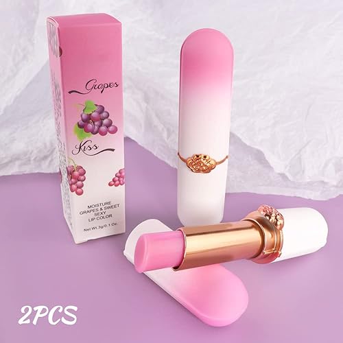 Miniatura 6 de evpct 2 bálsamos labiales teñidos de uva, PH que cambia de color labial, bálsamo de labios, juego de regalo para mujeres, niñas, estado de ánimo