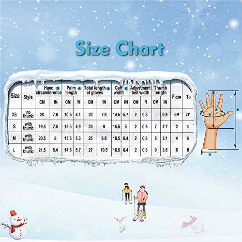 Ami&Li Tots Snow Ski Winter Mitten Gloves Waterproof For Baby Kids Toddler Boys Girls Warm Sherpa Fleece Lined With Long Cuff #TOP5
