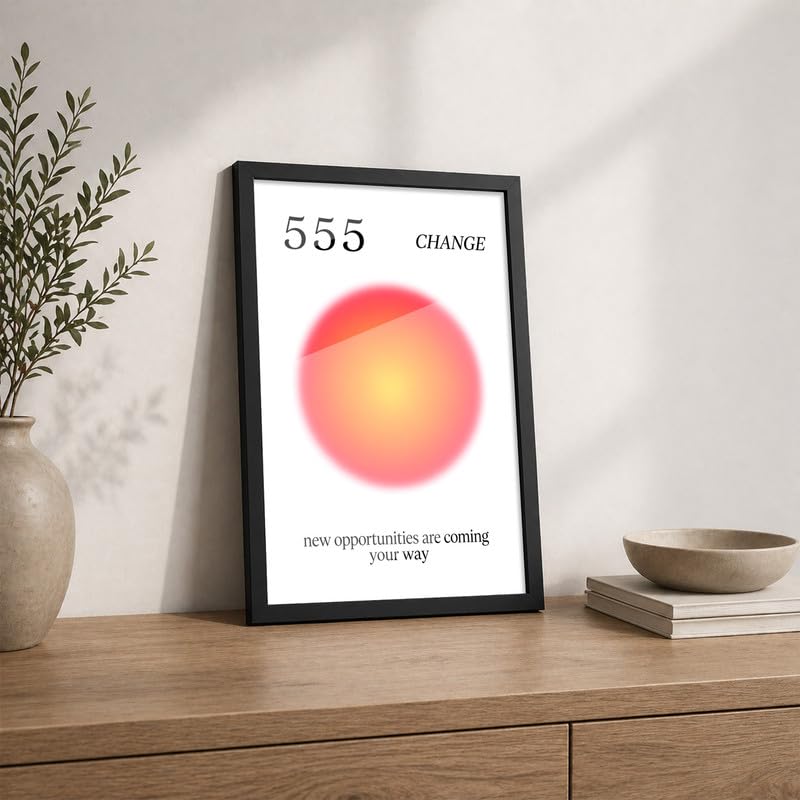 Image of 555 Change Premium Framed Wall Poster (12x18 Inch) | New Opportunities Are Coming Your Way Inspirational Wall Art | Positive Energy & Motivation Decor for Bedroom, Living Room, Office & Workspace | Ready-to-Hang Display Frame