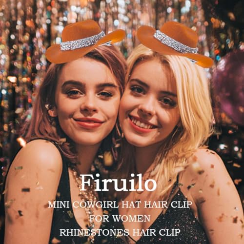 Pinza para cabello mini sombrero vaquero con rhinestones miniatura 6