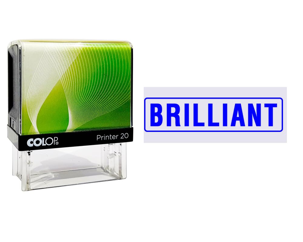 Colop Printer 20" Blank Personalized Stamp Self Inking for Personal & Professional Use Custom Rubber Stamp Impression Area 14 mm x 38 mm 9/16" X 1 1/2" Inches