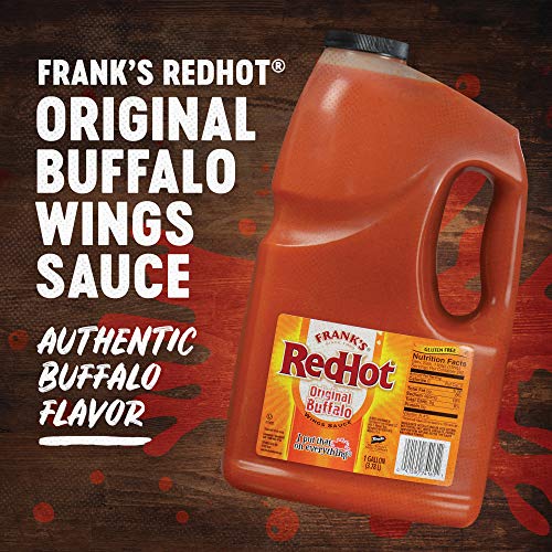 Frank's Redhot Original Buffalo Wings Sauce, 1 Gal - 1 Gallon Bulk Container Of Buffalo Hot Sauce With A Bold, Spicy Flavor Perfect For Wings, Dressings, Dips And More #TOP2