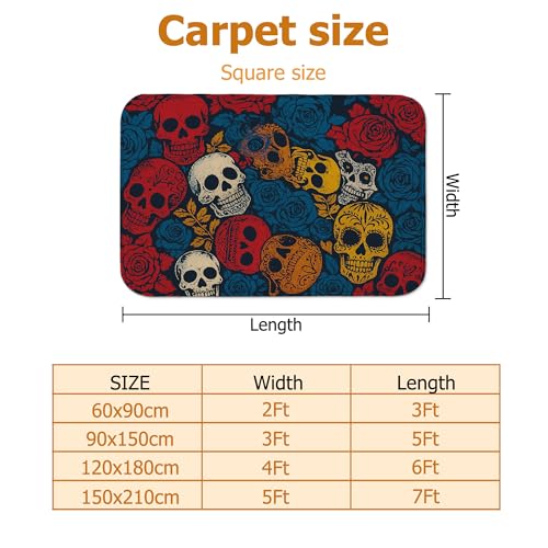 Tapis tête de mort 1,5 x 2,1 m avec bordure en mousse confortable - 3